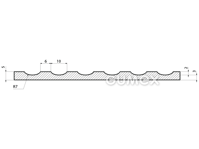 Dielektrische Matte S1, 5mm, Breite 1300mm, 80°ShA, Kategorie 3, 26,5kV, SBR, -25°C/+50°C, schwarz, 